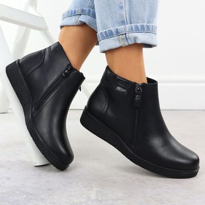 5. Gefütterte Damen-Ankle-Boots mit Absatz, schwarz, Sergio Leone BT25348-S