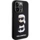 4. Karl Lagerfeld Silikon Karl&Choupette Head Hülle für iPhone 15 Pro – Schwarz