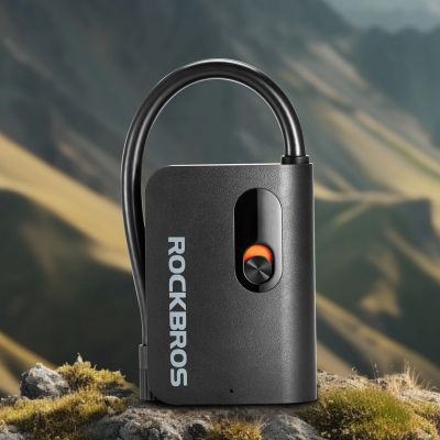 15. Rockbros L1 Mini-Akkupumpe, 70 psi Kompressor, 200 mm Schrader-Schlauchlänge – Schwarz