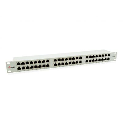 Patchpanel RJ-45 x 48, STP, Rackmontage, CAT 6, Hellgrau, 1 HE, 48,3 cm (19") (326349)