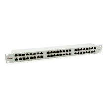 Patchpanel RJ-45 x 48, STP, Rackmontage, CAT 6, Hellgrau, 1 HE, 48,3 cm (19") (326349)