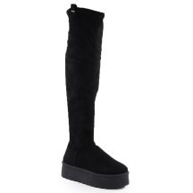 Schwarze Wildleder-Plateau-Stiefel für Damen, Big Star SS274264