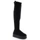 Schwarze Wildleder-Plateau-Stiefel für Damen, Big Star SS274264