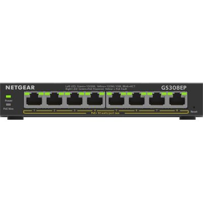 Netgear GS308EP-100PES 8p PoE 62W (PoE+: 8p) Unmanaged Gigabit Switch