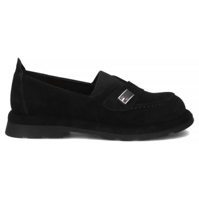 2. Damen-Ledermokassins mit Gummiband, schwarz, Filippo DP7947