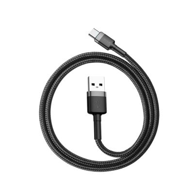 8. Baseus Cafule USB-A / USB-C QC 3.0 3A Kabel 0,5 m - Schwarz und Grau