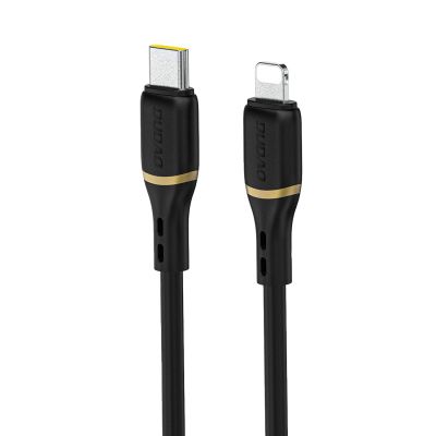 Dudao L25X USB-C - Lightning Kabel 1 m 30 W mit weichem Silikongeflecht - Schwarz