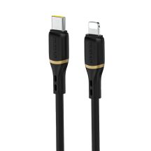 Dudao L25X USB-C - Lightning Kabel 1 m 30 W mit weichem Silikongeflecht - Schwarz