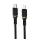 Dudao L25X USB-C - Lightning Kabel 1 m 30 W mit weichem Silikongeflecht - Schwarz