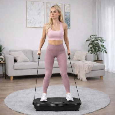 4. Extralink Moonwalk Spin Move Vibrationsplattform für Fitnessübungen 200W Schwarz