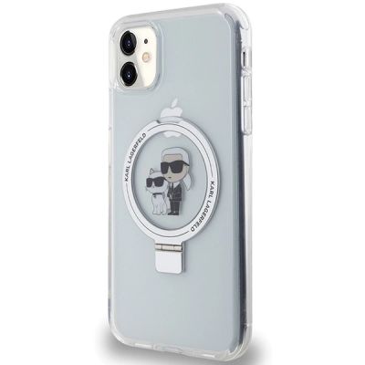 2. Karl Lagerfeld KLHMN61HMRSKCH iPhone 11 / Xr 6,1" weiß/weiß Hardcase Ringständer Karl&Choupette MagSafe