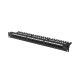 6. Patchpanel mit 24 Ports, 1 HE, 19 Zoll, Kategorie 6A UTP, mit Kabelorganisator, schwarz, LANBERG
