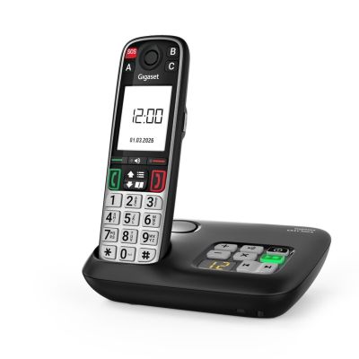 8. Gigaset EASY 500A Analog/DECT-Telefon mit Anrufernamen und -ID, Schwarz/Silber