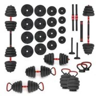 22. HMS SGN130 6-in-1 Gewichtsset (Langhantel, Kurzhanteln und Kugelhantel) 30kg