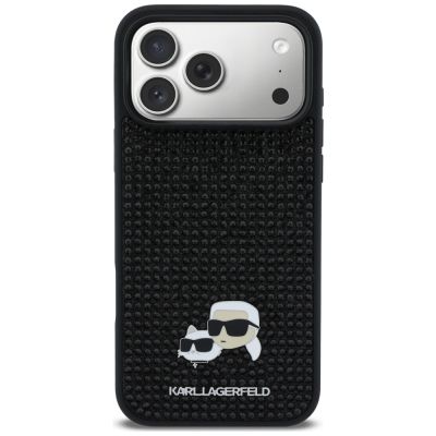 3. Karl Lagerfeld Strass-Hülle mit Karl&Choupette-Motiv für iPhone 17 Pro Max – Schwarz