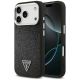 Guess Glitter Triangle Logo MagSafe Case für iPhone 17 Pro - Schwarz