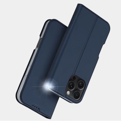 13. Dux Ducis Skin Pro Hülle für iPhone 16 Pro Max mit Klappe und Kartenfach – Blau