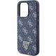 6. Guess 4G Triangle Metal Logo Hülle für iPhone 15 Pro – Blau