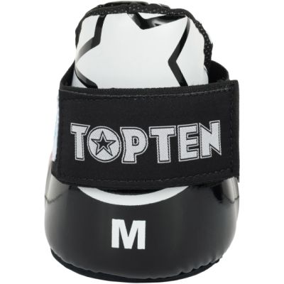 4. TOP TEN OSTT-PU "SUPERLIGHT" URBAN ARTS Fußschützer schwarz und rot (WAKO APPROVED neu)