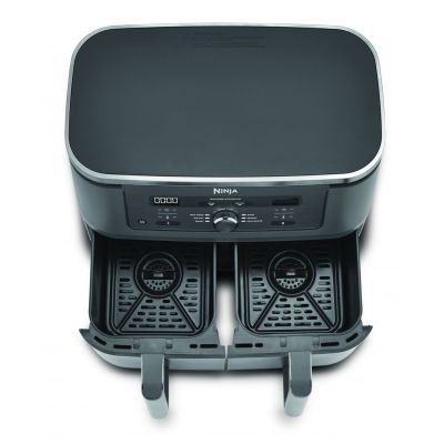 6. Ninja DZ400EU Doppelfritteuse 9,5 l, autonom, 2470 W, Heißluftfritteuse, Grau