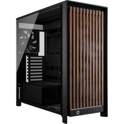 4. Corsair FRAME 5000D WOOD RS Midi Tower Schwarz, Walnuss