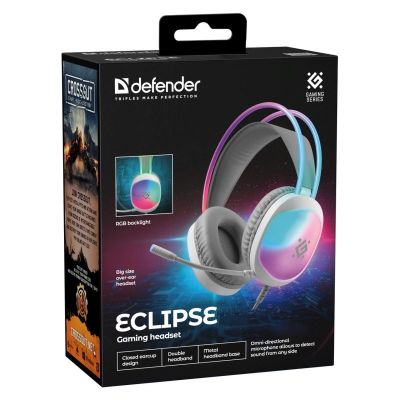11. Defender Eclipse RGB-Kopfhörer mit Mikrofon, Weiß 62440