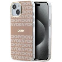 DKNY IML Mono & Stripe MagSafe-Hülle für iPhone 15 / 14 / 13 – Rosa