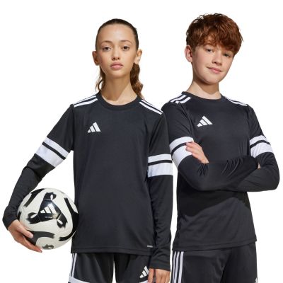 10. adidas Squadra 25 Langarmtrikot für Kinder Schwarz-Weiß JJ0047