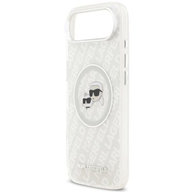 6. Karl Lagerfeld IML Glitter Karl&Choupette Heads Logo MagSafe Hülle für iPhone Air - Grau
