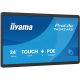 iiyama TW2424AS-B3P Digital Signage-Display, interaktives Flachbildschirm-Display, 60,5 cm (23,8 Zoll), Wi-Fi, 450 cd/m² Full HD, schwarzer Touchscreen, integrierter Prozessor, Android, 24/7-Betrieb