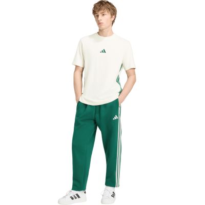 6. adidas Essentials 3-Streifen Fleecehose für Herren, schmal zulaufende Bündchen, Grün, KY4129