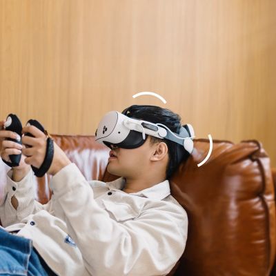 5. BoboVR E3 Pro Kopfband mit Akku für Meta Quest 3 und 3S – Weiß und Schwarz
