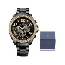 Tommy Hilfiger Serena schwarze Gold Quarzuhr, Original - 1781496