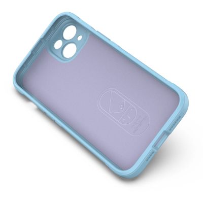 6. Magic Shield Case Hülle für iPhone 14 Plus flexible Panzerhülle hellblau