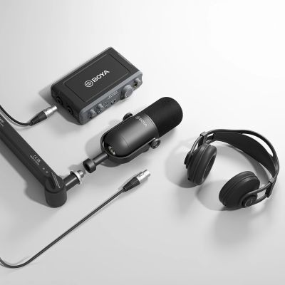 7. BOYA BY-DM500 Dynamisches XLR-Mikrofon mit Nierencharakteristik für Podcasts – Schwarz