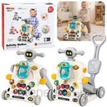 Interaktives Lernfahrrad, Gehhilfe, Schieber, Tisch und Roller in 1 (5-in-1) Grau