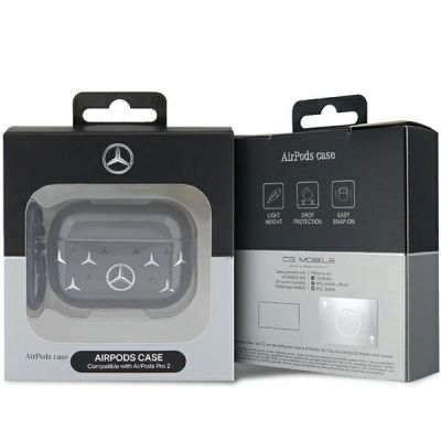4. Mercedes MEAP28DPMGS AirPods Pro 2 (2022/2023) Hülle schwarz/schwarz großes Sternmuster