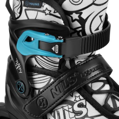 6. NH10907 4-in-1 Rollschuhe mit verlängerten Hockeykufen, Tinty Green, Größe S (31-34), Nils Extreme