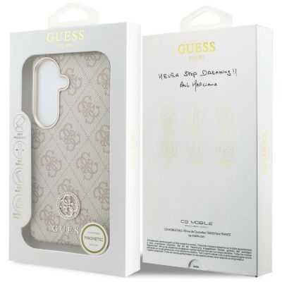 8. Guess 4G Strass-Rundlogo MagSafe Hülle für Samsung Galaxy S26 - Pink