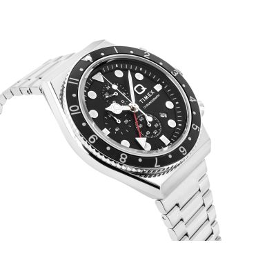 3. TIMEX Q Timex 3-Zeitzonen-Chronograph TW2V69800 Herrenuhr + Box