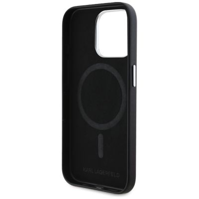 7. Karl Lagerfeld FW Metal Plate MagSafe iPhone 15 Pro Max Hülle - Schwarz