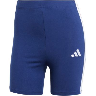 2. adidas Essentials 3-Streifen Damen-Radlerhose mit hohem Bund, Blau, JE1225