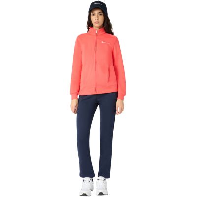 6. Champion Damen-Trainingsanzug mit durchgehendem Reißverschluss, Orange und Marineblau, 118289 RS073