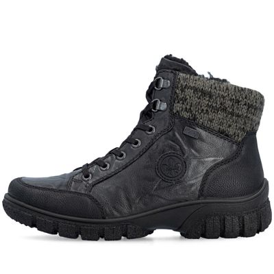 3. Rieker Z7230-00 Wasserdichte Leder-Damenstiefel Schwarz