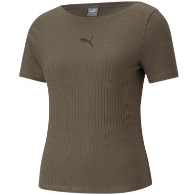 5. Puma Her Ribbed Slim Tee Traubenblatt W 531917 44