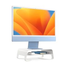 Gebogener Metallständer für iMacs und Displays, weiß