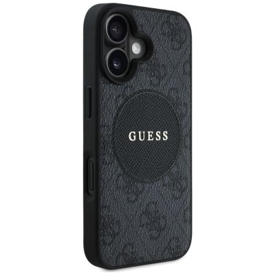 4. Guess 4G Circle Classic Logo MagSafe Hülle für iPhone 16 - Schwarz