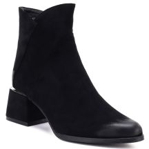 Schwarze Wildleder-Ankle-Boots mit hohem Absatz für Damen, Potocki SZ12875