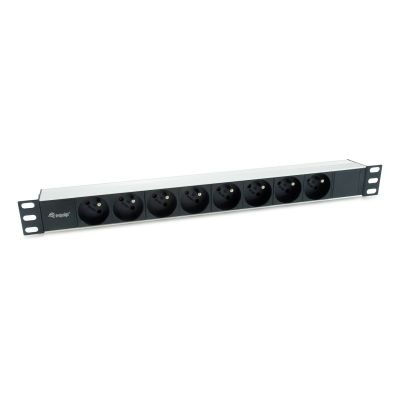 Equip 333313 PDU 8-fach Stromverteilereinheit 1U Schwarz, Silber