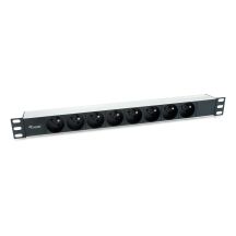 Equip 333313 PDU 8-fach Stromverteilereinheit 1U Schwarz, Silber